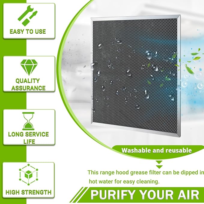 97007696 97005687 Range Hood Filter Replacement Charcoal Carbon Filter Mesh Hood Grease Filter Fit for Broan Nutone 41F(1 Pack)