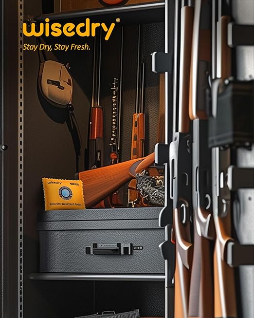 wisedry 100g [10 Packs] Rechargeable Desiccant Packs for Storage, Color Indicating Silica Gel Desiccant Packets, Reusable Moisture Absorbers Bags for Storage Bins, Suitcase, Gun Safe, Tool Box