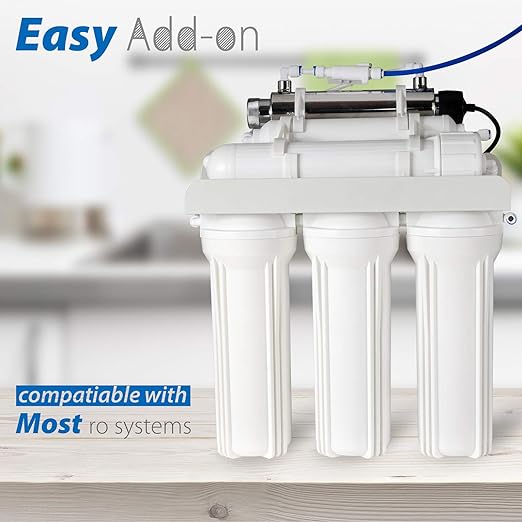 iSpring UVF11A UV Ultraviolet Light Water Filter with Smart Flow Control Switch 11W, 110V, 10-INCH