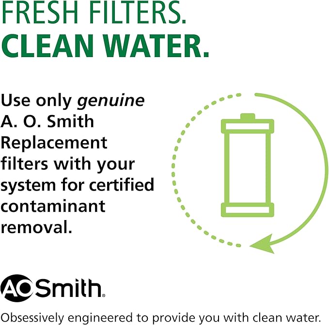AO Smith 2.5"x10" 20 Micron Sediment Water Filter Replacement Cartridge - 2 Pack - For Whole House Filtration Systems - AO-WH-PRE-RP2