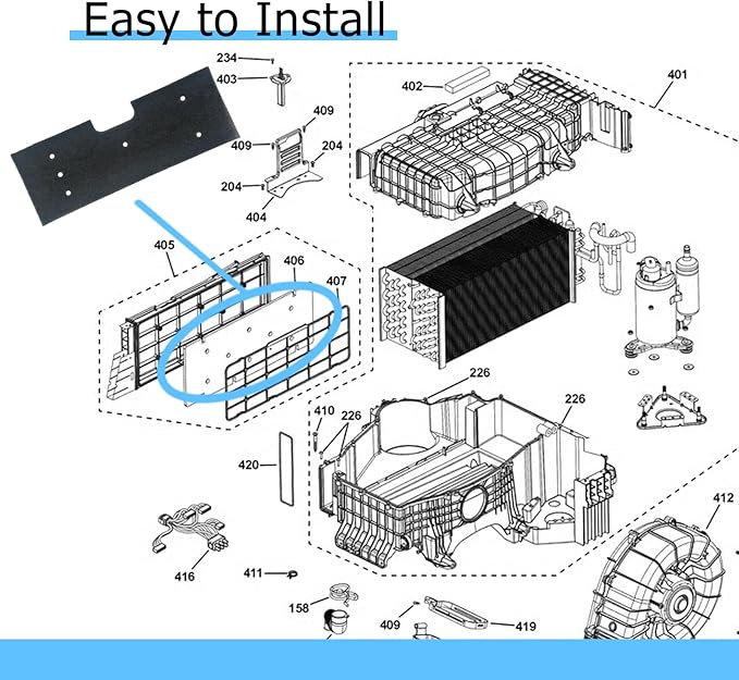 WH01X35719 Lint Filters Compatible with GE Washer Dryer Combo Foam Filter for General Electric Profile PFQ97HSPV0DS Washer/Dryer Combo Replacement Parts Washable Filter Cotton Sponge, 4 Pack