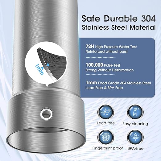 Countertop Water Filter, Stainless Steel 8000 Gallons Faucet Water Filtration System, Reduces 99.99% Chlorine, Lead, Heavy Metals, Bad Odor, OM-CF01 Included 1 Filter
