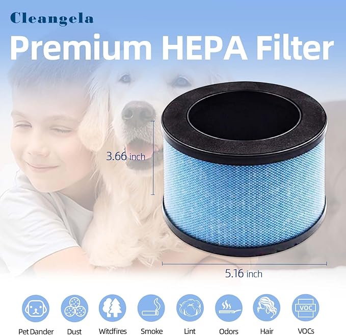 MK01 MK06 Replacement Filter Compatible with AROEVE MK01/MK06 DH-JH01 and ToLife TZ-K1 Air Purifier 4-in-1 Replacement Filter Standard Version, 4 Pack, Blue