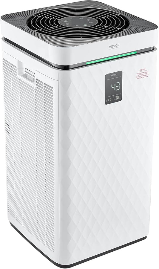 VEVOR Air Purifier for Bedroom Home, H13 HEPA Layer, 3139 ft²/h Smart Air Purifier with Speed Control & Child Lock Guard, Efficient Air Cleaner with Convenient Touch Panel & 23 dB Sleep Mode