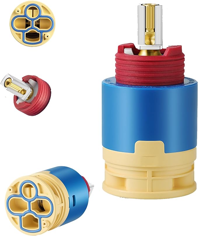 HAIN-YO Pressure Balancing Cartridge Replacement for JL02BJ, 40mm Ceramic Pressure Balance Cartridge,40mm Faucet Cartridge For Tub and Shower Faucet cartridge,Sturdy Core Copper (JL02BJ)