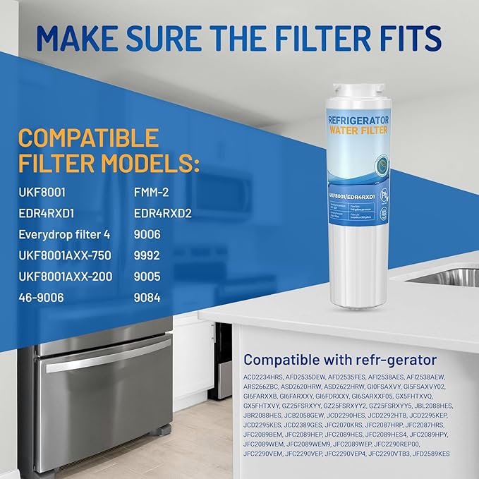 3pack UKF8001 Replacement for whirlpool Filter 4 - Edr4rxd1 Water Filter fit for Filter 4,whr4rxd1,4396395,UKF8001AXX-200,krfc300ess01 wrf555sdfz16 wrx735sdhz00, wrx735sdhz02,Hdx Fmm-2 |Zypxsyxgb
