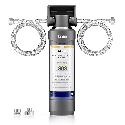 Stokk UR30 Under Sink Water Filter, Reduces Chlorine Bad Taste & Odor, 16000 Gallons Under Counter Water Filter Direct Connect to Kitchen Faucet, NSF/ANSI 42&372
