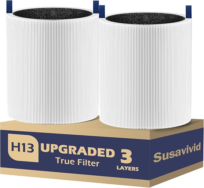 511i Max Air Filter Replacement Compatible with Blue Pure 511i Max, 3-in-1 H13 Replacement Filter, Pre-Filter Activated Carbon for Blue Air Purifier F5MAX, 2 PC, White