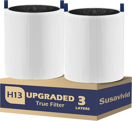 511i Max Air Filter Replacement Compatible with Blue Pure 511i Max, 3-in-1 H13 Replacement Filter, Pre-Filter Activated Carbon for Blue Air Purifier F5MAX, 2 PC, White