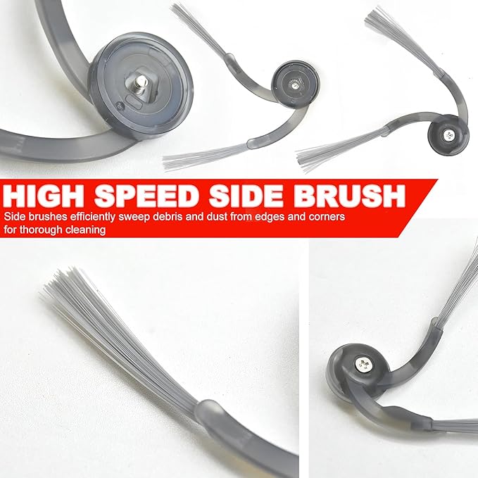 Accessories Replacement Parts Compatible with Roborock Saros 10 Robot Vacuum Cleaner, 4 Rubber Main Brush, 2 Edge-Hugging mop pad，6 Filters, 6 Dust Bags, 6 Mop Pads, 6 Side Brushes