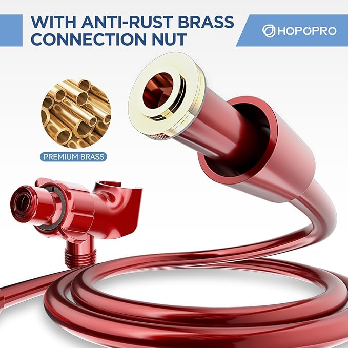 6-Mode High Pressure Handheld Shower Head Set, Consumer Reports Recommended HOPOPRO High Flow Hand Held Showerhead with 59 Inch Hose Bracket Teflon Tape Rubber Washers