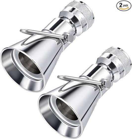 Enhon 2 Setting Pivoting Single Spray Shower Head with Shut Off Valve, Replacement for 52650-PK Compatible with Delta Shower, 2.5 GPM Brass Water Saving Shower Head 1 5/8" Diameter Spray Face(2 Pack)