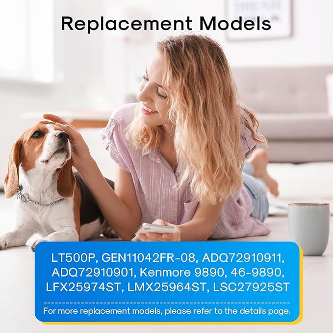 Replacement for LG LT500P, 5231JA2002A, Kenmore 9890, LFX25974ST, GEN11042FR-08, RWF0100A, LFX25973ST, ADQ72910902, HDX FML-1,RFC0100A, LFX25973D, CLCH110, Refrigerator Water Filter, 3PACK