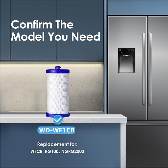 Waterdrop WF1CB Replacement for Frigidaire® PureSource WFCB, RG100, NGRG2000, WF284, 9910, 469906, 469910 Refrigerator Water Filter, 3 Filters