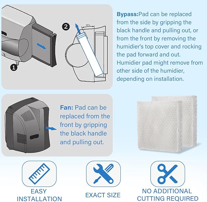 HC22E1003 Humidifier Filter Pad Replacement for Honeywell HE220 HE225 HE240 HE100 HE150 Whole House Humidifier Wicks, Replace HC22P1001 HC22A1007 - Pack of 2
