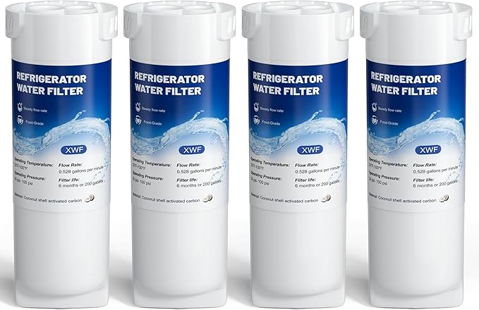 XWF Water Filter Replacement Compatible with GE XWF Water Filter,（Not XWFE), fit for WR17X30702 GBE21,Pack of 4,By YPMQY