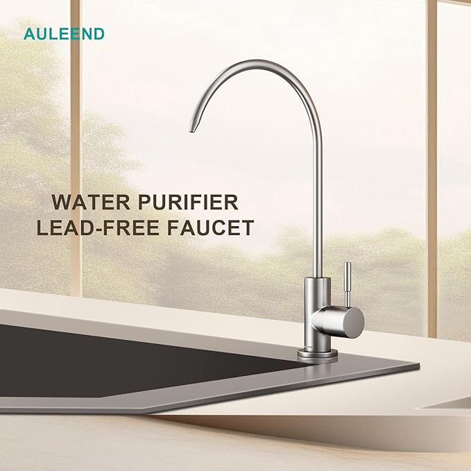 Brass Reverse Osmosis Faucet, Sink Water Filter System, Suitable for Most Reverse Osmosis or Water Filtration Systems, Kitchen bar Sink Drinking Faucet (Brushed Nickel)