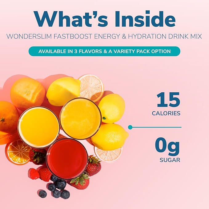 FAST BOOST Energy & Hydration Drink Mix - Lemonade | Sugar Free Electrolyte Powder Packets with Antioxidants, Green Tea Extract, B Vitamins, Vitamin C & E | 14 Stick Packs