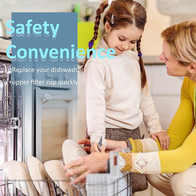 W10872845 Dishwasher Pump Filter Cup Replacement for Whirlpool Kenmore Amana Kitcheniad Dishwasher - Replace Part 8579307 W10142911 W10056425 W10056426 (Update Version)
