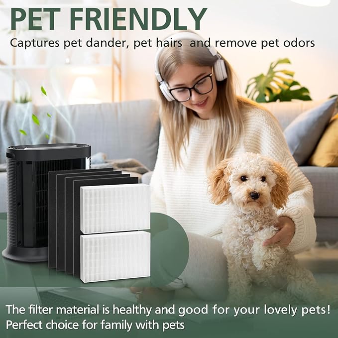 HPA200 HEPA Filter Replacement Compatible with Honeywell HPA200 HRF-ARVP200 Series Air Purifier HPA200, HPA201, HA202, HPA204, HPA250, HPA5200, 4 HEPA R and 8 Precut Carbon Pre-Filters A