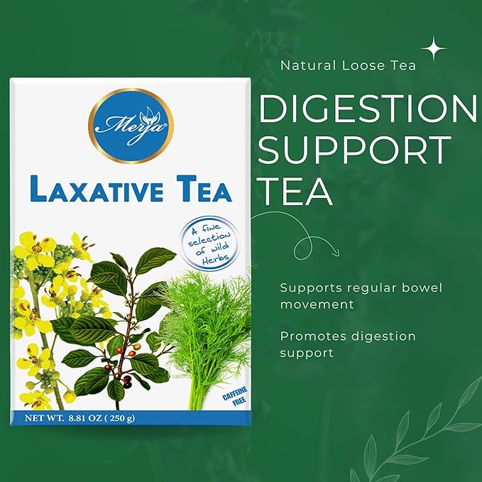 Merja Herbs Laxative Herbal Tea - Tea for Colon Cleanse - Mediterranean Loose Tea - Caffeine Free - 100% Natural & Premium Quality 250gr 8.82 oz