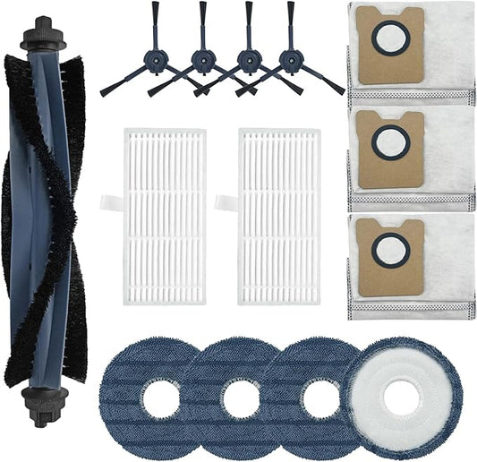 Accessories Replacement for eufy C20 Robot Vacuum Accessories 1x Mainbrush,2X Filters,4X Moppads,3X Dust Bags,4X sidebrushes