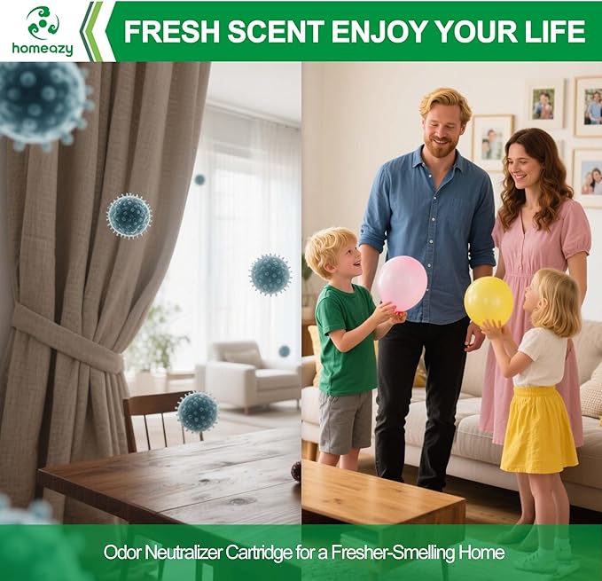 6 Pack Odor Neutralizer Cartridge Replacement for Shark ZU102 LA702 UZ565H AZ3002 AZ4002 AZ3000 HZ3000 HZ3002 IZ862H IZ562H Upright Vacuum and HP152 HP301 HP302 Air Purifier, Part# 1541FC3000, Cologne