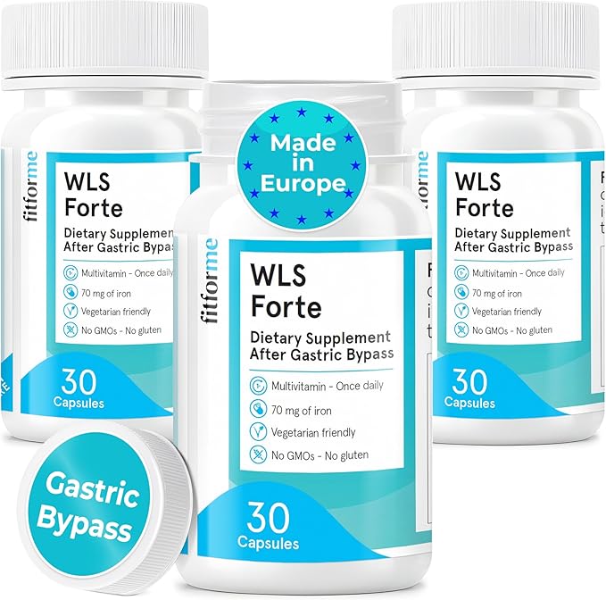 FitForMe Bariatric Multivitamins with Iron After Gastric Bypass - One a Day WLS Forte Capsule - 90 Days Supply of Vitamins & Minerals, Scientifically Proven
