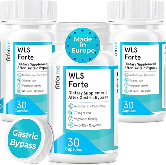 FitForMe Bariatric Multivitamins with Iron After Gastric Bypass - One a Day WLS Forte Capsule - 90 Days Supply of Vitamins & Minerals, Scientifically Proven