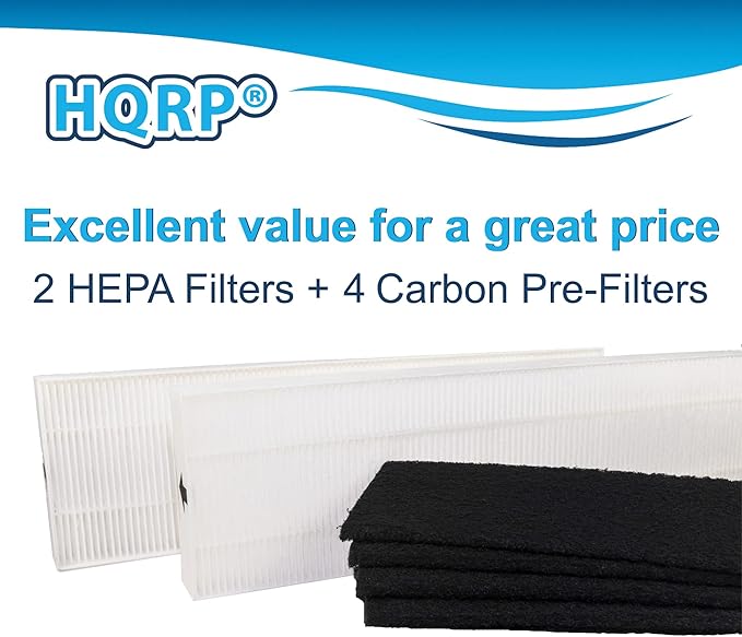 HQRP Filter Kit 2 HEPA & 4 Carbon Prefilters Compatible with Fellowes AeraMax 100 Air Purifier Model 90, 100, DB5, DX5; part 40101701, 9287001, 9324001 Replacement