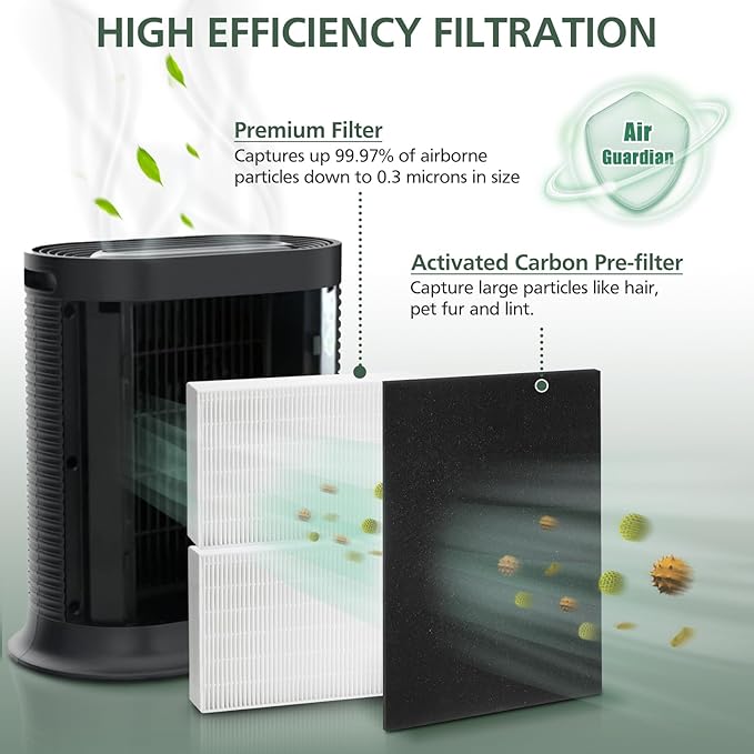 HPA200 HEPA Filter Replacement Compatible with Honeywell HPA200 HRF-ARVP200 Series Air Purifier HPA200, HPA201, HA202, HPA204, HPA250, HPA5200, 2 HEPA R and 4 Precut Carbon Pre-Filters A