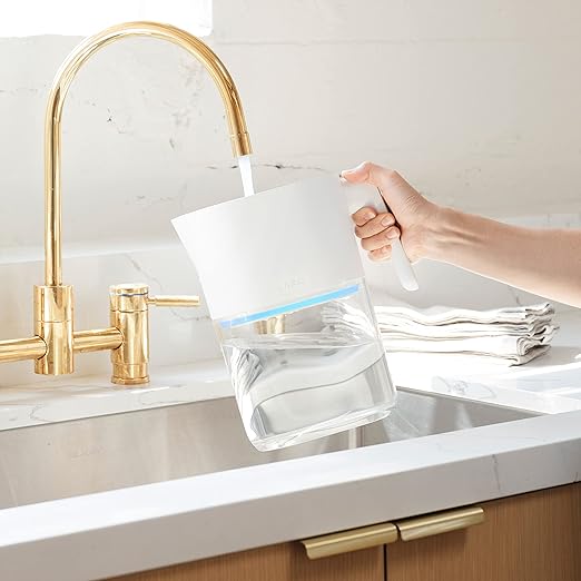 LARQ Pitcher PureVis 1.9L/ 8-Cup | Self-Cleaning UV Water Filter Pitcher for Tap and Drinking Water | Removes Chlorine, PFAS, PFOS, and More | Plant-Based Carbon Filter, 1-Year Warranty