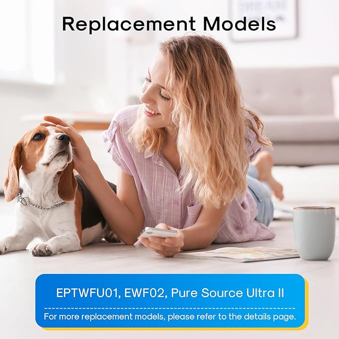 Refrigerator Water Filter, Compatible with Frigidaire EPTWFU01, EWF02, Pure Source Ultra II, 2 PACK