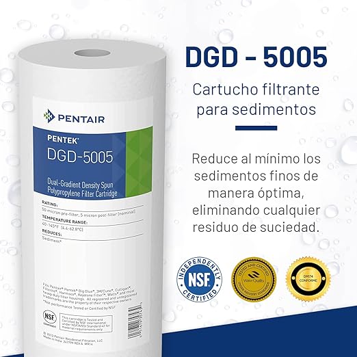 Pentair Pentek Big Blue Filter Housing and Water Filter Cartridge Bundle