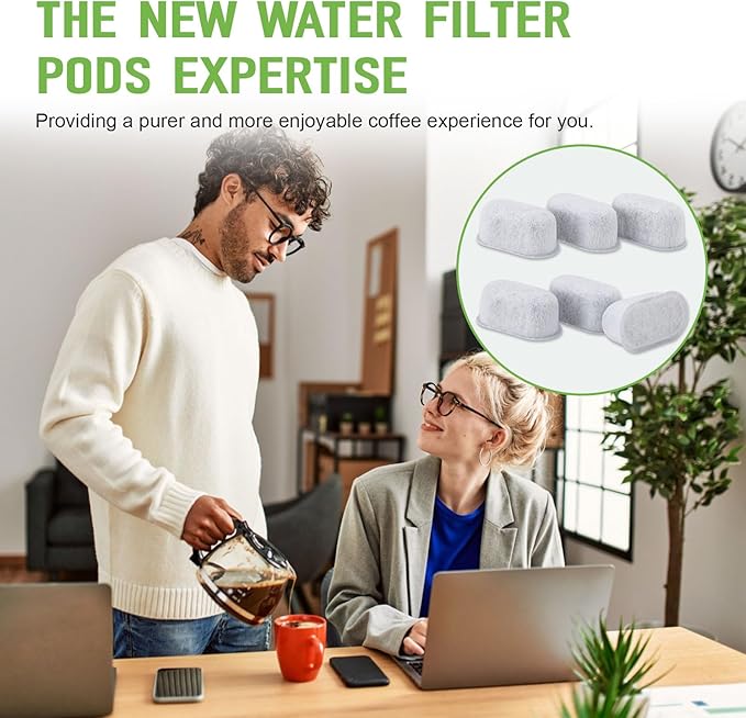 Coffee Maker Water Filter Replacement For GE Cafe Drip Coffee Maker UNIV1CFLTR6PK Carbon Coffee Filter G7CDABSSTSS, G7CDAASSTSS, C7CDAAS3PD3, C7CDAAS4PW3, 6 Pcs