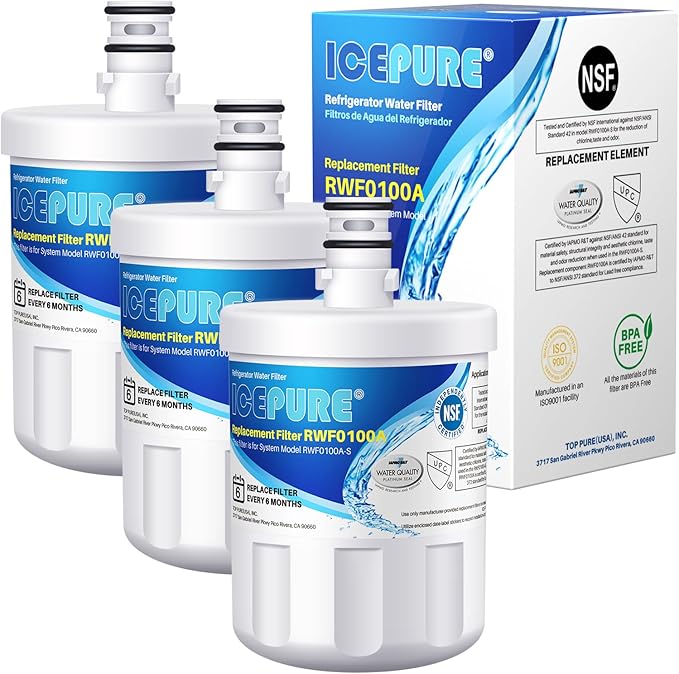 ICEPURE 5231JA2002A Refrigerator Water Filter,Replacement for LG LT500P, GEN11042FR-08, ADQ72910901, ADQ72910907, LFX25974ST, LFX25973S, Kenmore 9890, 469890, LSC27925ST, 3PACK(Package may vary)