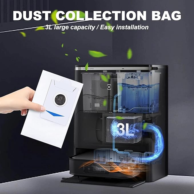 Replacement Accessories Set for Ecovacs Deebot X2 Omni / X2 / X2 Pro / DEX86 Robot Vacuums, 1 Main Brush, 6 Side Brushes, 4 Filter, 6 Mop Pads, 6 Dust Bag, 1 Brush