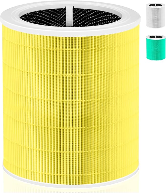 Core 600S Pet Care Replacement Filter for LEVOIT Core 600S & Core 600S-P Air Purifier, 3-in-1 H13 True HEPA with Activated Carbon Filter for Home Large Room,Core 600S-RF,1 Pack,Yellow
