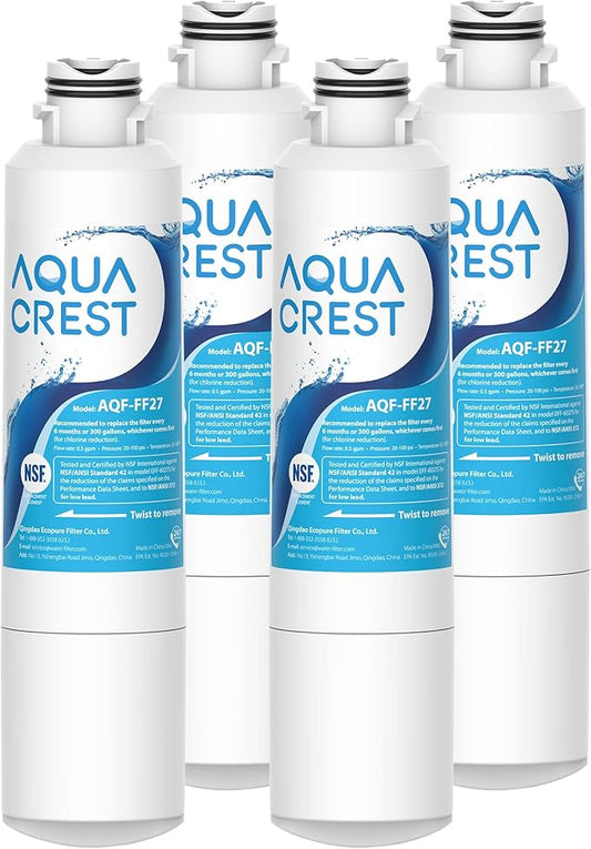 AQUA CREST DA29-00020B Replacement for Samsung HAF-CIN/EXP, DA29-00020B-1, RF28HMEDBSR, RF263BEAESR, RF4287HARS, HAF-CIN, DA97-08006A-1, RF28K9380SR, RF28HFEDTSR, Refrigerator Water Filter, 4 Filters