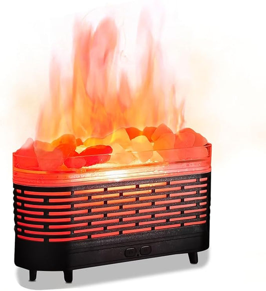 2-in-1 Himalayan Salt Lamp & Ultrasonic Essential Oil Diffuser, Aromatherapy Diffuser Cool Mist Humidifier, Original Salt Therapy Lamp, 100% Pure Himalayan Salt, Ambient Glow, 150ml