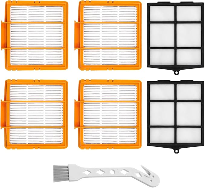 AV2501AE Filter Replacement for Shark AV2501AE, RV2502AE, AV2501S, AV2511AE, RV2610WA/RV2610WD/AV2810AE Smart AI Robot Vacuum Cleaner, Filters for Pet Hair/Dust, 4 x filters,2 x Pre-Motor Filter