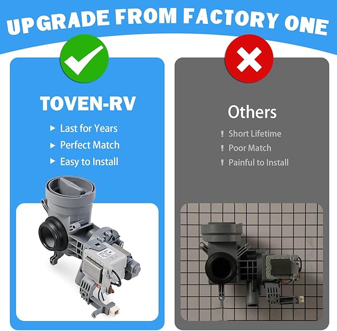 WPW10605427 W10425238 Washer Drain Pump Compatible with Whirlpool Duet Drain Pump Maytag Amana Crosley Washing Machine Replacement Parts W10605427 W10799064 W10799065 W10903216 W10918044 AP6023357