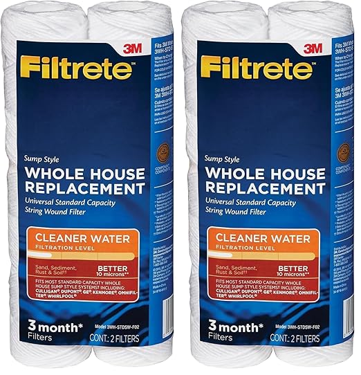 Filtrete 3WH-STDSW-F02 Water Cartridge, Replacement Filter, White, 2 Count | (Pack of 2)