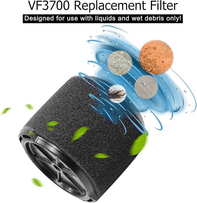 2 Pack VF3700 Replacement Filter for Ridgid for Shop Vac 4-4.5 Gallon Wet Dry Vacuum Cleaner, Fit WS0301VA WS0400DE WS14045