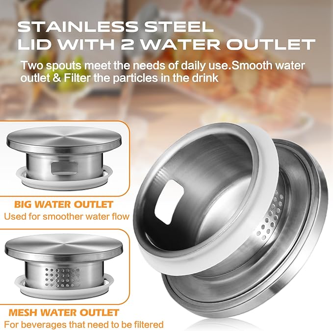 2 Liters/68oz 2 Pack Stripes Glass Pitcher with Lid and Handle for Bridge Door, Aofmee Borosilicate Glass Heat Resistant Dishwasher Safe Iced Tea Jar, Carafe with Scale Line for Hot/Cold Beverage