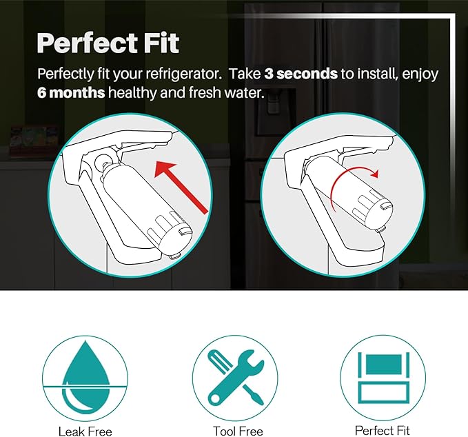 ICEPURE PLUS ADQ73613401 NSF/ANSI 53 NSF/ANSI 42 Certified Compatible with LG LT800P, LT800PC, ADQ736134, ADQ73613402, LSXS26326S, 46-9490, Refrigerator Water Filter and LT120F® Air Filter, 3 Combo