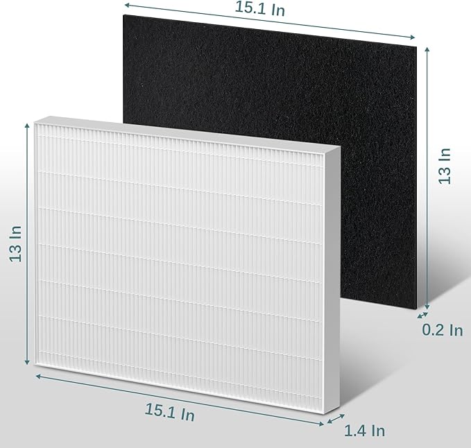 AP-1512HH Filter Compatible with Coway Airmega AP-1512HH, AP-1512HH-FP, AP-1518R, AP-1519P, and 200M Series Air Purifiers, Part # 3304899 (4 HEPA & 4 Carbon Filter)