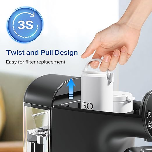 Ecoviva Countertop Reverse Osmosis Water Filtration System, Portable RO Water Filter Purifier with 5 Stage Filtration, 3:1 Pure to Drain, TDS Monitor, Faster Delivery Flow, Plug and Use - White