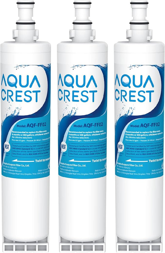 AQUA CREST 4396508 Refrigerator Water Filter Replacement for Whirlpool® WF-NLC240V, NL300, 4392857, 4396510, 4396509, 4396547, LC400V, 4396510p, PNL240V, EveryDrop® Filter 5, EDR5RXD1, 3PACKs