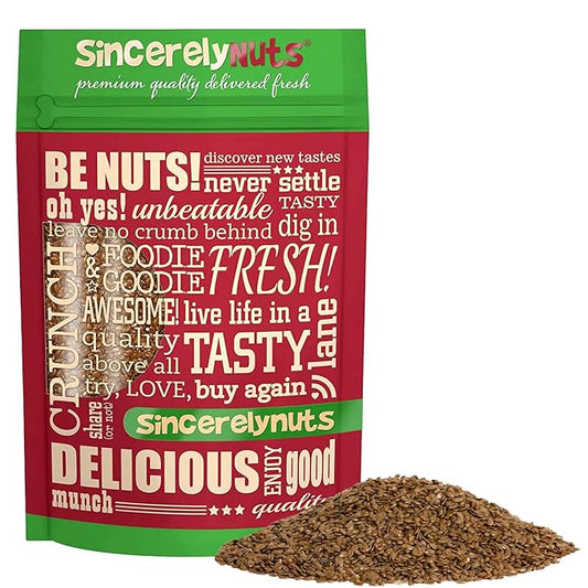 Sincerely Nuts Brown Flax Seed- (3 LB) Vegan, Kosher & Gluten-Free Food-Fiber-Rich Addition to Baked Goods, Salads & More-Plant-Powered Essential Fatty Acid-Add to Granola, Trail Mix, and Protein